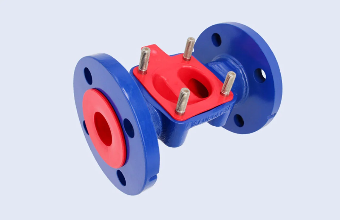 SAUNDERS ETFE-Lined Valve showing red diaphragm
