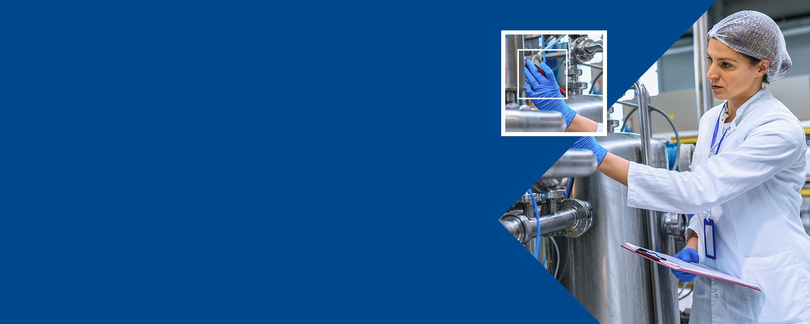 Woman working on manufacturing equipment