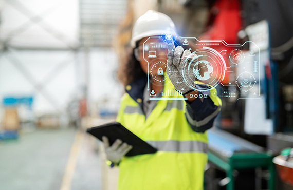 Automated process control system collecting data.