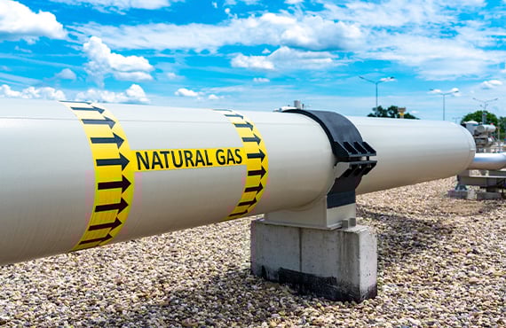 A visual representation of a pipe and natural gas pressure safety