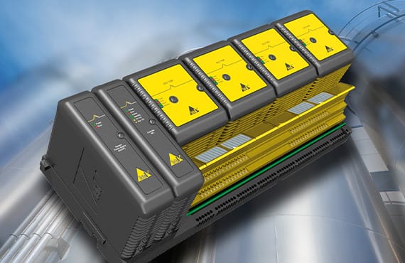 A close-up view of an Emerson DeltaV™ SIS safety instrumented system