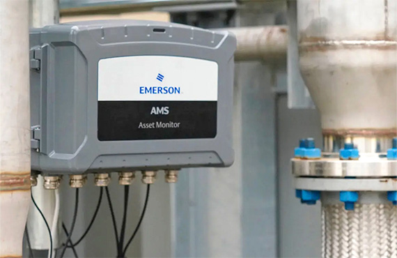 An Emerson AMS Asset Monitor installed in a plant