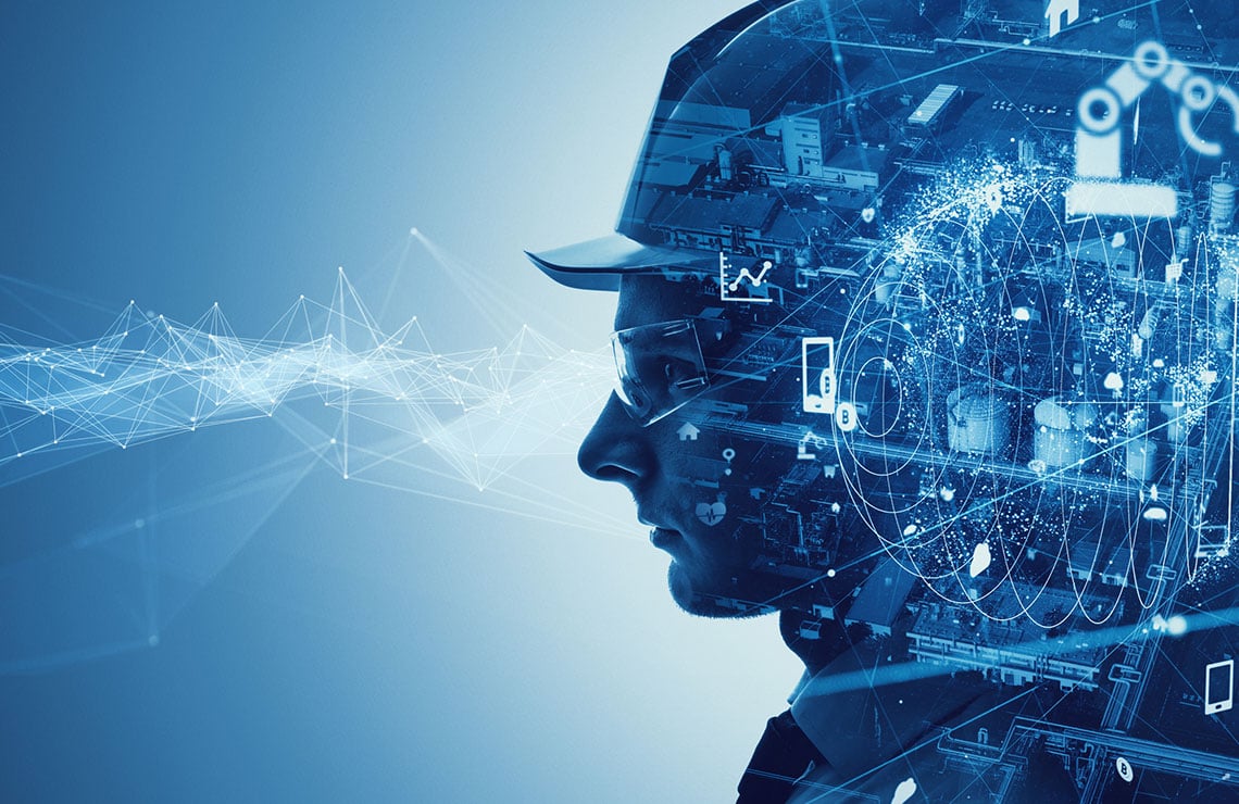 Automation engineer concept showing evolution of managed services