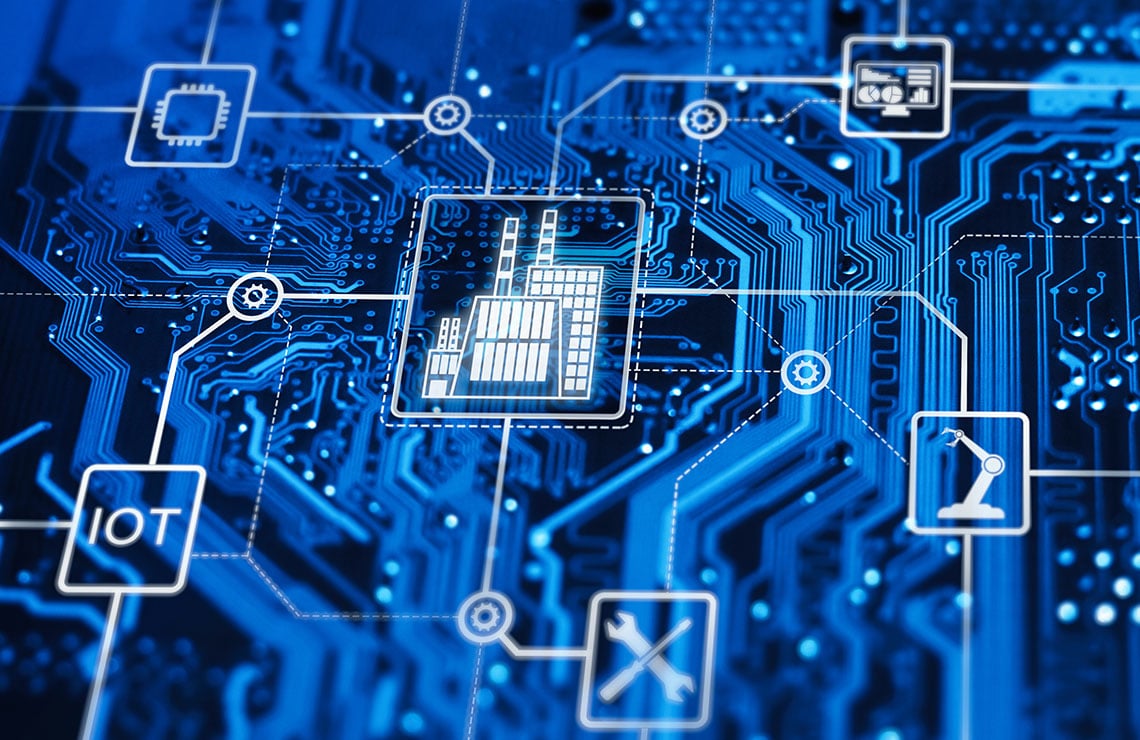 Diagram of industrial facility with OT cybersecurity