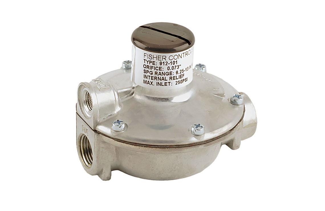 Closeup of a Fisher 912 Series Pressure Reducing Regulator